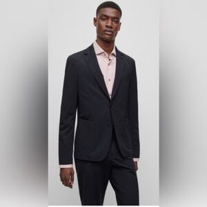 BOSS Navy Stretch Jersey Fitted Blazer 40R or IT 50 NWT
